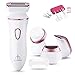 Ladies Electric Shaver, Morpilot Cordless Women's Electric Razor Facial Cleansing and Waterproof Body Leg Hair Trimmer Epilator, Wet/Dry Rechargeable Woman shaver + Manicure Set