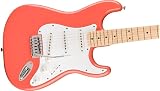 Fender Squier Sonic Stratocaster Electric Guitar Maple Neck Tahitian Coral view 3