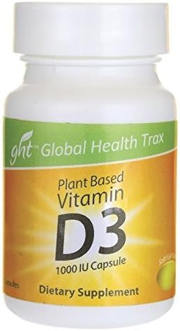Global Health Trax Vitamin D3 Plant Based 1,000 Iu 60 Caps by Vibrant Nutraceuticals