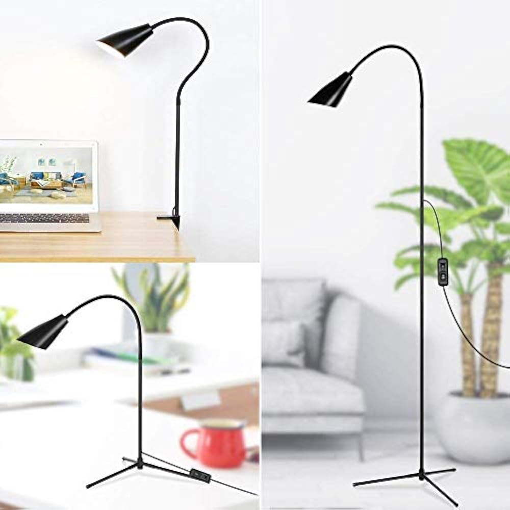 Dimmable LED Floor Lamp With Flexible Gooseneck Reading Standing For