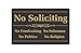 No Soliciting Sign - 2 Pack - 4 x 2.5 inches - Self Adhesive Stickers for Indoor & Outdoor Use, Waterproof - No Fundraising, Salesmen, Politics, Religion