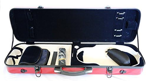 Vio Music 4/4 Full Size Sturdy Hightech Suspension Violin Case Oblong (Red)