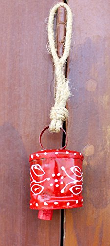 Mango Gifts Tin Bells 2.5" H Hand Painted Decorative Bells 6 Pieces