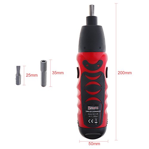 X-Power 6V Cordless Screwdriver, Battery Operated Electric Screw Driver with Bidirectional Switch and 14 Driver Bits Set for Household Maintenance