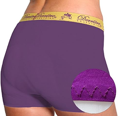 Derriere Equestrian Performance Bonded Padded Shorty Female Purple Large/X Large