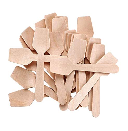 V4L Disposable Wooden Ice Cream Spoon Pack of 50 : Amazon.in: Home