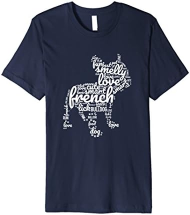 Mens French Bulldog Words T-Shirt Words That Describe My Frenchie Large Navy