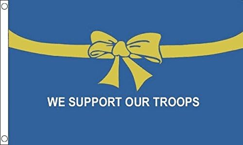 AZ FLAG, We Support Our Troops Blue Flag, 3x5 Ft, 100D Polyester American Army Banner with Two Metal Grommets, Fade Resistant