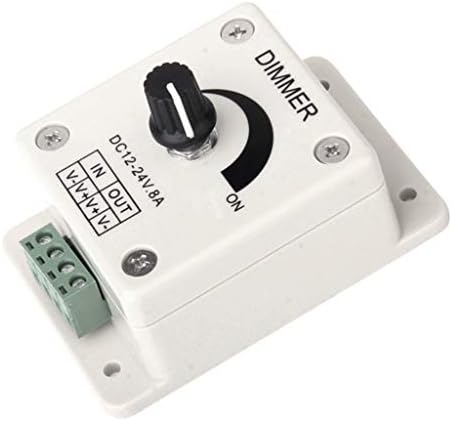 VIDISA DC 12V-24V 8A LED Bulb Dimmer Switch Brightness Controller 3.5 x 2.4 x 2.2 inch (Black and White)