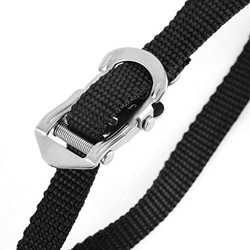 Lovelystar Cycle Toe Straps, 1 Pair MTB BMX Bike Cycling Pedal Nylon Straps Clips Replacement Black Pedal Toe Straps New Brand Durable - Thumbnail 2