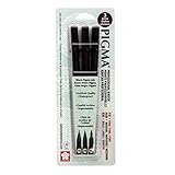 Sakura Pigma Professional Set Fine, Medium and Bold (3-PC Black Set)
