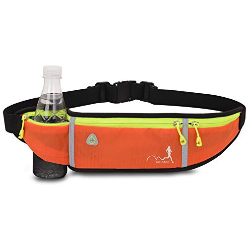 TuTuShop Lightweight Running Belt Adjustable Running Waist Pack with Elastic Strap Running Pouch Phone Holder Accessories for iPhone Samsung,Workout Fanny Pack for Men/Woman/Kids (Orange)