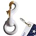 Anley Flag Accessory - White Rubber Coated Brass Swivel Snap Hook - Heavy Duty Flag Pole Halyard Rope Attachment Clip - for Tough Weather Conditions - 3.3 Inch - One Hook Per Pack