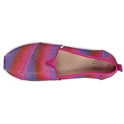 TOMS Kids Girls Alpargata Glitter Slip On Flats