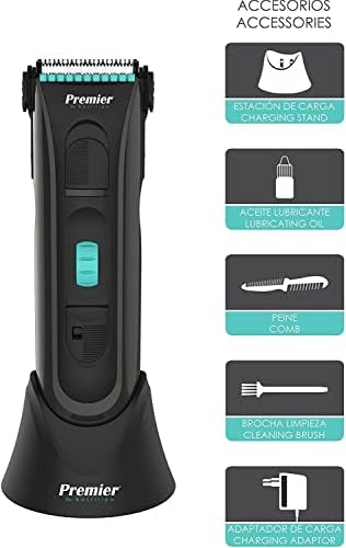 Premier by Bastilipo - Cortapelos Profesional 4 en 1 Hombre Recargable para cabello y barba con accesorios - Máquina Cortar Pelo Inalámbrico - Recortador Pelo Barba - HC-2.4-1200