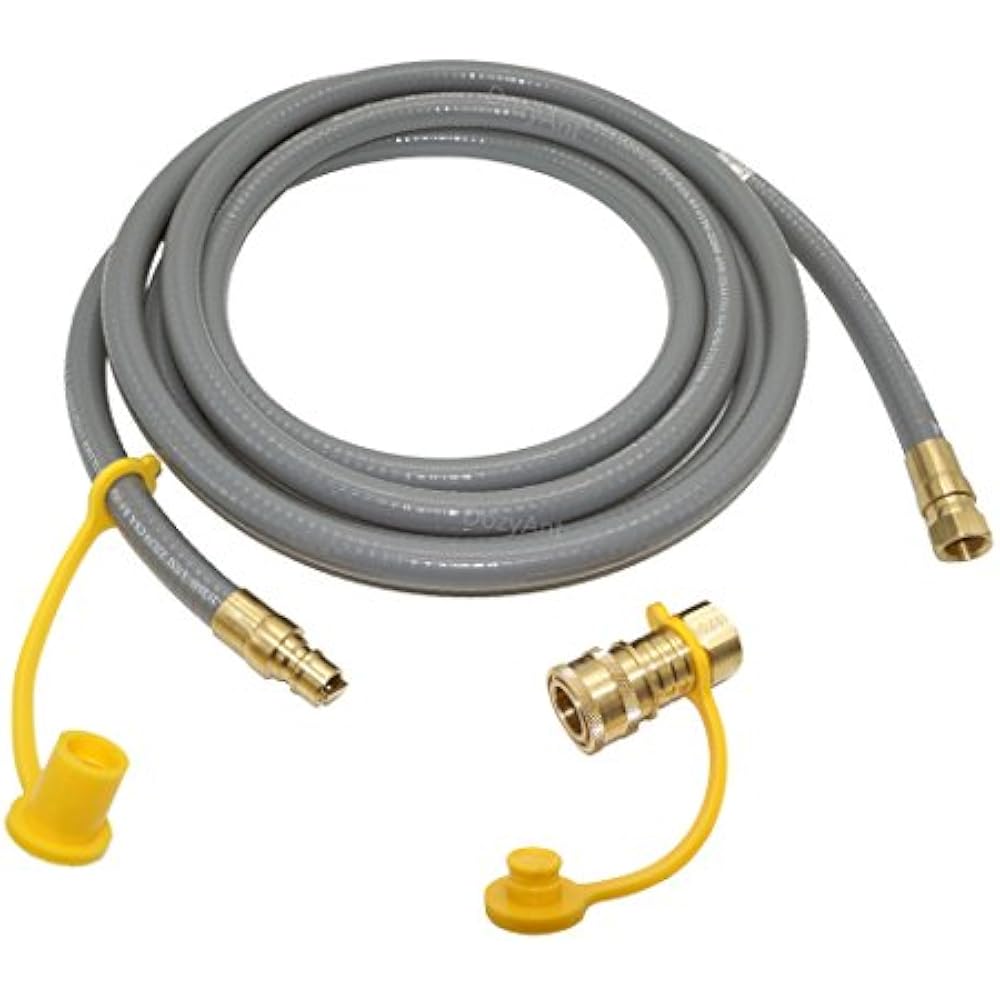 12 Feet 3/8 Inch ID Natural Gas Grill Hose With Quick Connect Propane