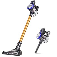 OUNUO Cordless Vacuum Cleaner, Lightweight Stick Vacuum with Powerful Suction Cordless Vacuum with LED Headlights Rechargeable Lithium Battery Wall-Mount-Bracket (Renewed)