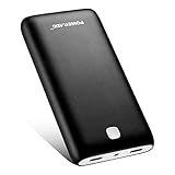 Poweradd Pilot X7 20000mAh Compact Power Bank Dual-Port External Battery Pack with Smart Charge for Smartphones and Tablets (Black)
