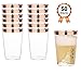Rose Gold Plastic Cups | 12 Oz. 50 Pack Clear Plastic Cups Durable Perfect Size | Rose Gold Rimmed Stylish Party Plastic Cups | Elegant Plastic Champagne Glasses | Fancy Rose Gold Party Decorations
