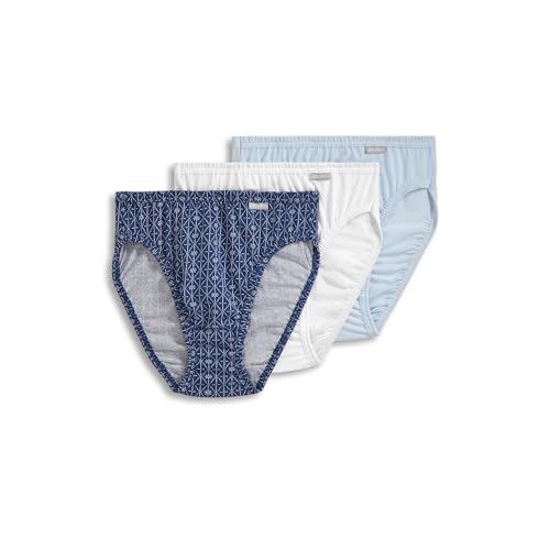 Jockey Women's Underwear Plus Size 100% Cotton Elance French Cut - 3 Pack, Flower Grid, 8 at Amazon