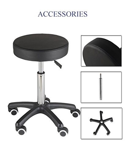 FRNIAMC Shop Stools on Wheels Rolling Swivel Chair for Salon Spa Massage Tattoo Studio,Black