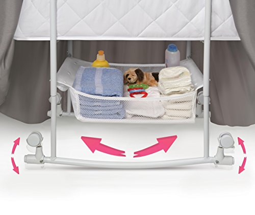 Badger Basket Wishes Oval Bassinet Full Length Skirt, Gray