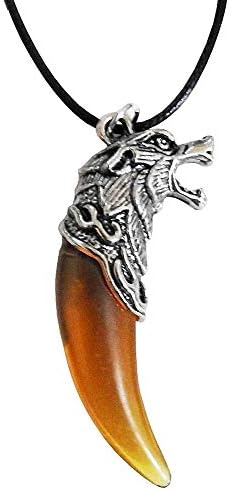 Necklace - Wolf's tooth Lion Tusk Black Lace Dragon Man Woman Unisex Gift idea