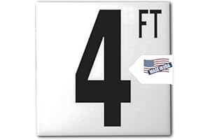 Aquatic Custom Tile - Ceramic 4FT Pool Sign Depth Marker, 5.8" x 5.8" with 5 Inch Font Pool Signs, Swimming Pool Safety Signage for Concrete Deck & Inground Pool, Smooth Finish, Made in USA