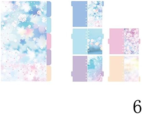 Cool Ring 5 Sheets Pack A5 A6 Loose Leaf Index Paper Category Page Separator Divider (A6#F)