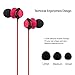 Sport Earphone in-Ear Heaphones Headset with Microphone Earbuds Stereo Bass Clear Audio with 3.5mm Jack for iPhone 5 6 6s Plus and Samsung Android(Red)