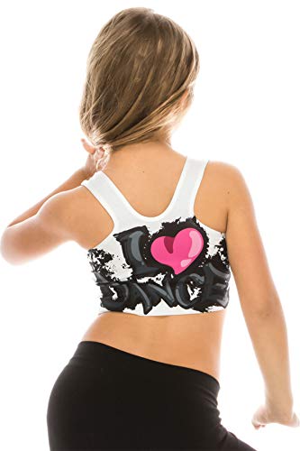 Kurve Kids Sublimation Crop Top (One Size Fits Most, Age 4 to 7) -Made in USA- (I Love Dance Graffiti, One Size Fits Most (Age 4-7)) - Thumbnail 2