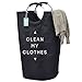 Canvas Laundry Bag, Handy Collapsible Laundry Bins for Laundromat, Black