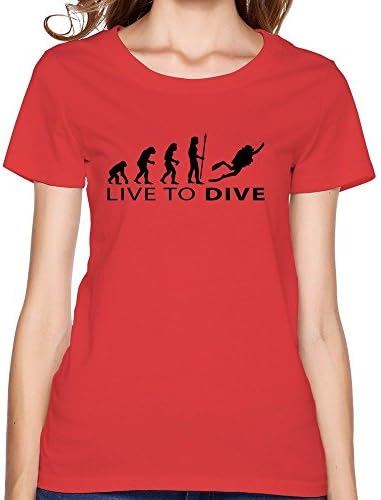 Women Evolution Dive Tshirt,Red Tshirts By HGiorgis L Red