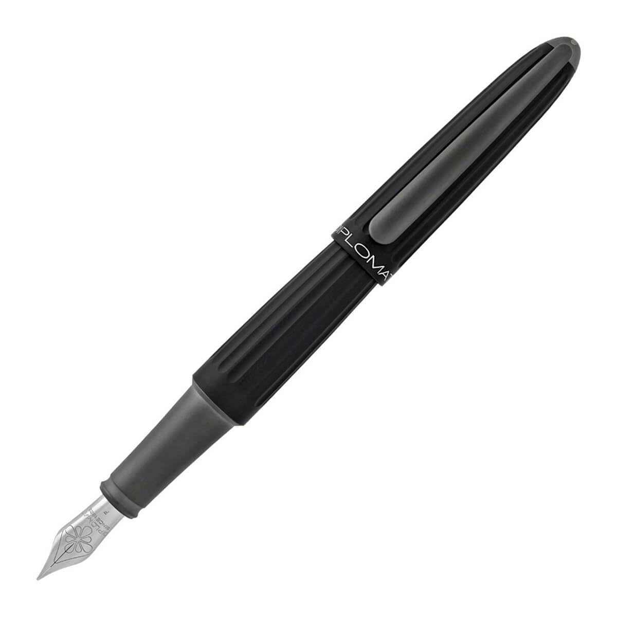 Diplomat D40301021 Aero Fountain Pen with Steel Extra Fine Nib - Black
