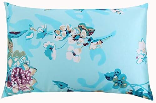 Natural Silk Pillowcase - New 100% Nature Mulberry Floral Silk Pillowcase Zipper Pillowcases Pillow case for Healthy Standard Queen King (4, King)