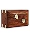 Hind Handicrafts Brass Paw Inlaid Rosewood Pet Urn for Dogs Cats Memorial Keepsake Urns for Ashes, Photo Wooden Box Cremation Urn (Small : 6