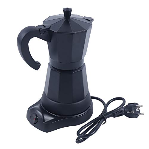 Espressokocher Geeignet Edelstahl Mokkakanne 300ml/ 6 Tassen Espresso Maker Set 220-240V / 50Hz, Aluminium, Schwarz – Bild 4