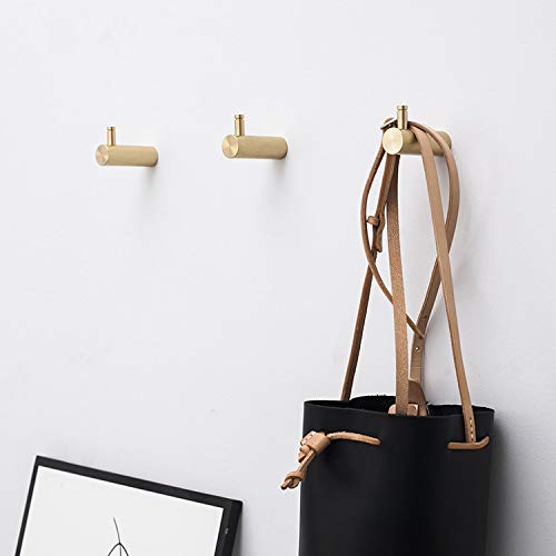 YANGQIHOME Pack of 4, Gold Brass Decorative Wall Hooks Towel Hook, Coat