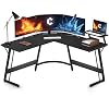 Cubiker Modern L Shaped Computer Desk, Gaming Corner PC Desk, 51.2″ Big Study Table with Monitor Stand