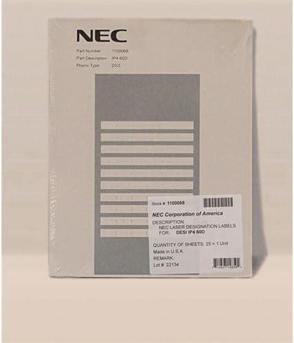 NEC SL1100 1100068 DESI SHEET 60 BUTTON TELEPHONE (NEC-1100068) by NEC SL1100