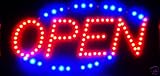LED Neon Light Open Sign with Animation On/Off and Power On/Off Two Switchs for Business by E Onsale (Blue + Red)