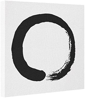 YTOBEhh Gallery Wrapped Canvas Calligraphy Photo Canvas Enso Circle