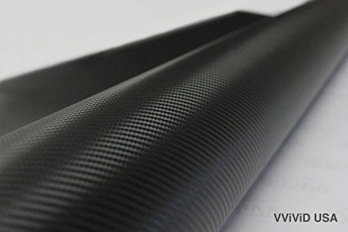 VViViD XPO Dry Deep Black 3D Carbon Fiber Vinyl Wrap Roll with Air Release Technology (100ft x 5ft (Bulk Wrap Kit))