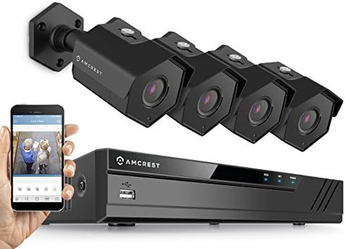 Amcrest 4MP Security Camera System, w/ 4K 8CH PoE NVR, (4) x 4-Megapixel 3.6mm Wide Angle Lens Weatherproof Metal Bullet POE IP Cameras, NV4108E-HS-IP4M-1026EB4 (Black)