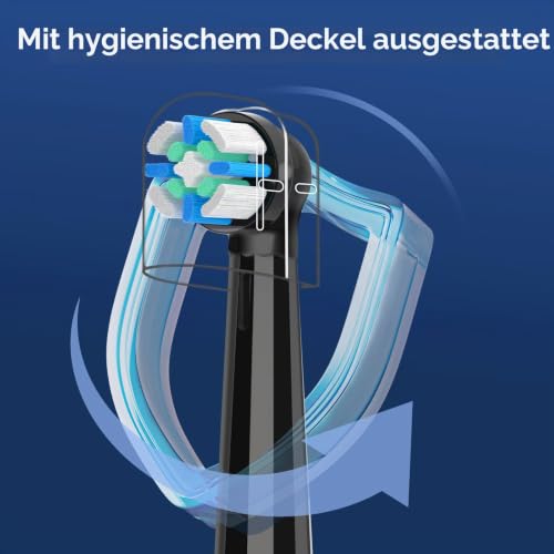 Pack of 12 IO Replacement Toothbrush Heads Compatible with Oral B IO 2/3/4/5/6/7/8/9/10 Electric Toothbrushes, Brush Head Compatible with Oral B IO for Cleaning Teeth (Black)