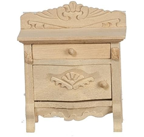 Amazon Com Melody Jane Dollhouse Bedside Chest Unfinished Bare Wood Miniature Bedroom Furniture Toys Games