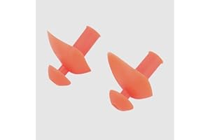 Speedo Junior Ergo Silicone Ear Plug Waterproof Reusable Fitness and Training Gear - Dragonfire Orange; One Size