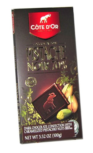Cote D'Or Tablet Dark Chocolate w/Pistachio 70% Cocoa
