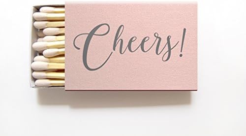 Cheers Wedding Matchboxes - Personalized Foil Letterpressed Matchboxes - Rebecca Collection