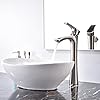 KINGO HOME Contemporary Single Handle Tall Vessel Sink Brushed Nickel Vanity Bathroom Faucet, Basin Mixer Tap